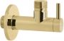 Hotbath Pal hoekstopkraan rond met filter 1 2" messing verouderd verweerd P2002AB - Thumbnail 1
