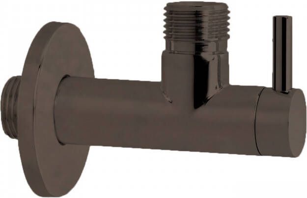 Hotbath Pal hoekstopkraan rond met filter 1 2" messing verouderd verweerd P2002AB
