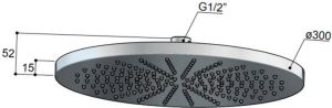 Hotbath Archie AR106 hoofddouche 30cm RVS 316 Geborsteld Messing PVD