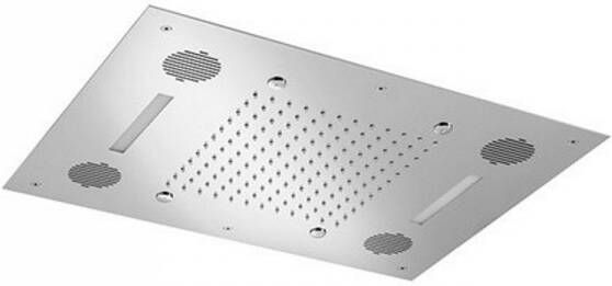 Hotbath Hoofddouche Mate Rechthoekig 48x63 cm Met Bluetooth Soundbox LED Geborsteld Nikkel