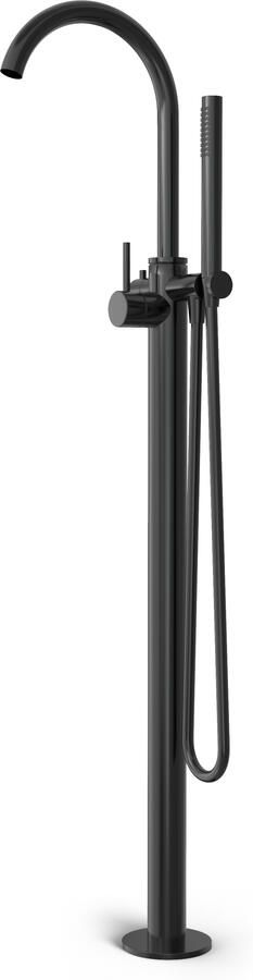 Hotbath BUDDY Badmengkraan met draaibare uitloop vloer Geborsteld Zwart PVD (B177EXTMBP)