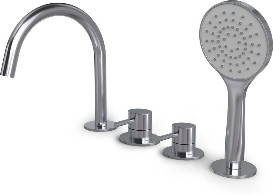 Hotbath Buddy Badrandcombinatie met uitloop één hendel mengkraan Chroom B173CR