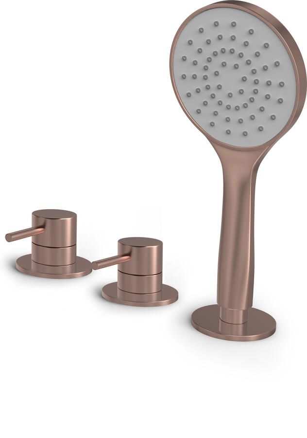 Hotbath BUDDY Badrandcombinatie zonder uitloop met 2-weg omstel Geborsteld Koper PVD