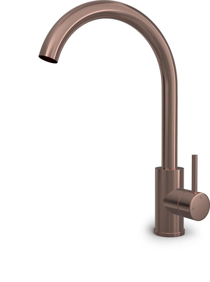 Hotbath BUDDY Wastafelkraan met draaibare uitloop Geborsteld Koper PVD (B104BCP)