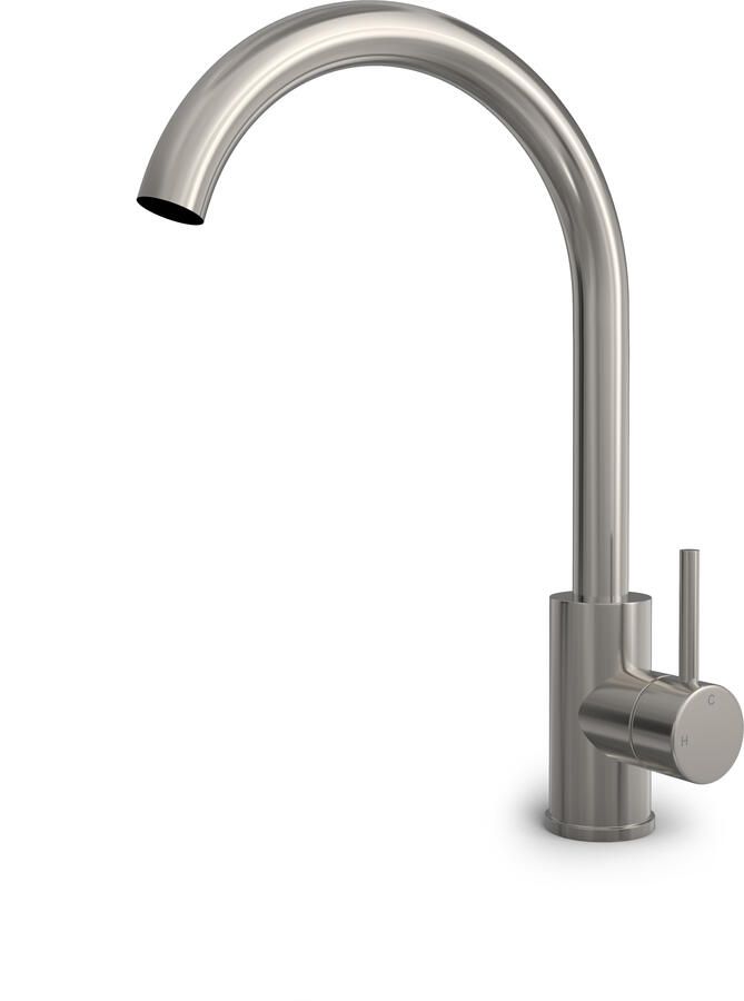 Hotbath BUDDY Wastafelkraan met draaibare uitloop Geborsteld Nikkel (B104GN)