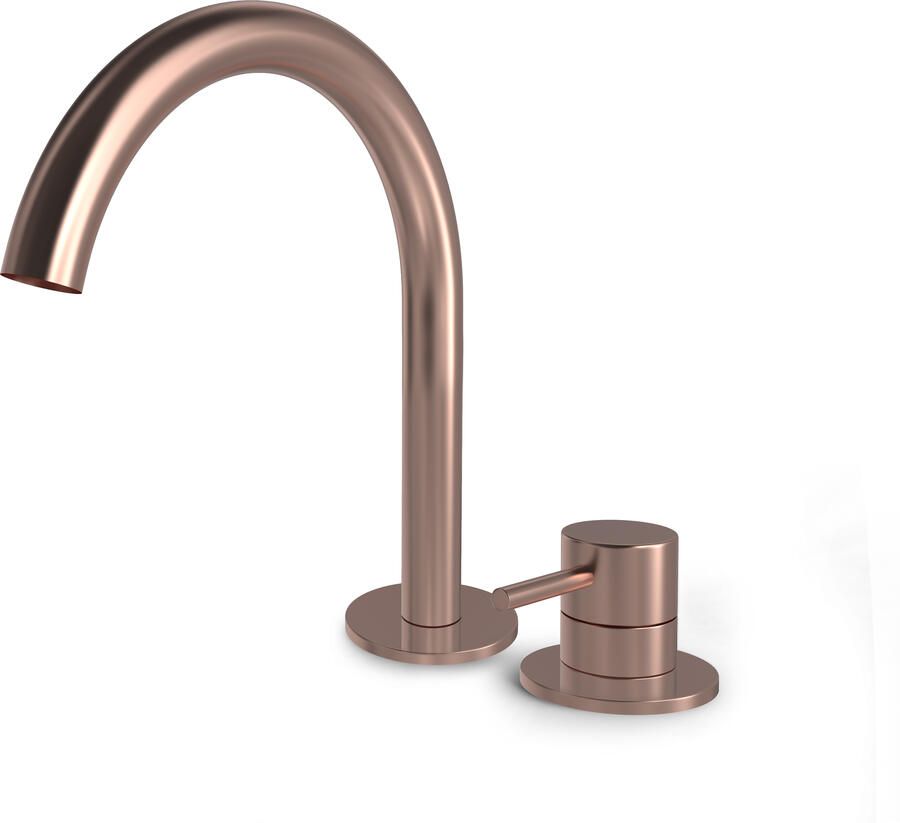 Hotbath BUDDY Wastafelmengkraan 2 gats Geborsteld Koper PVD (B123BCP)