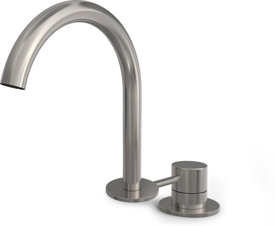 Hotbath BUDDY Wastafelmengkraan 2 gats Geborsteld Nikkel (B123GN)