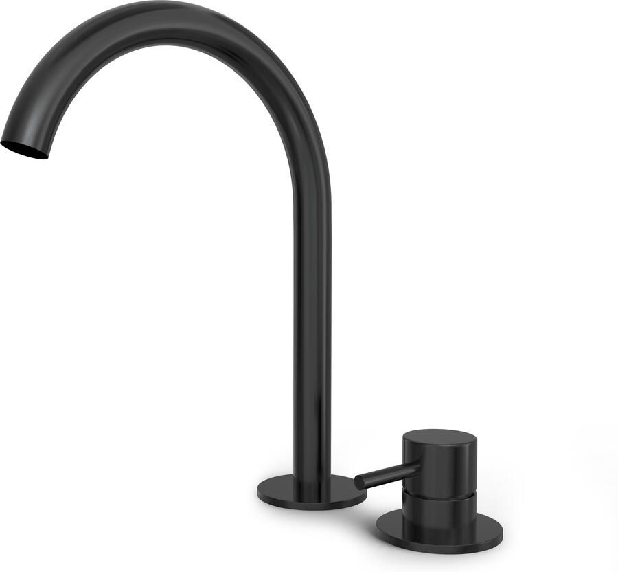 Hotbath BUDDY Wastafelmengkraan 2 gats Hoog model Geborsteld Zwart PVD (B123HMBP)