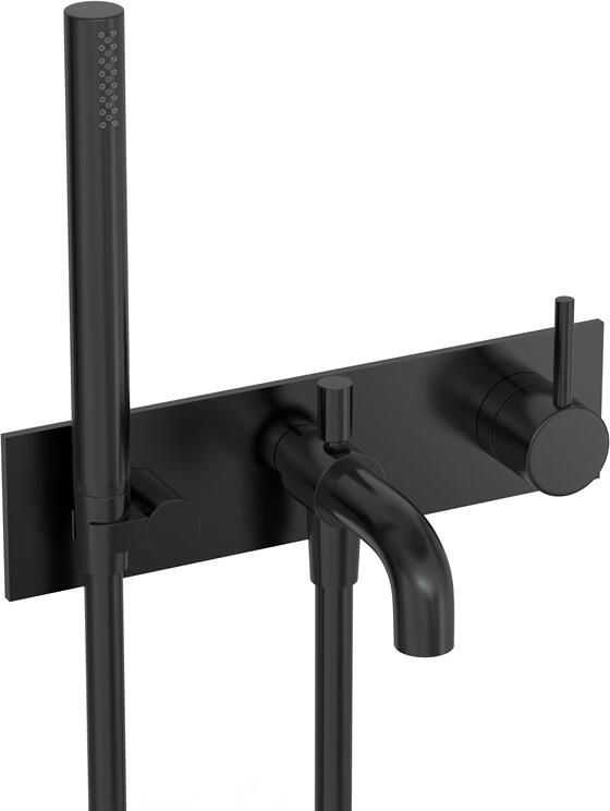 Hotbath COBBER Afbouwdeel Inbouw douche badmengkraan Geborsteld Zwart PVD (CB126EXTMBP)