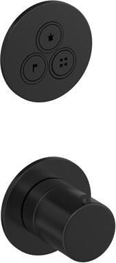 Hotbath COBBER Afbouwdeel Inbouw Thermostaat met 3 push Buttons Geborsteld Zwart PVD (PB7039EXTMBP)