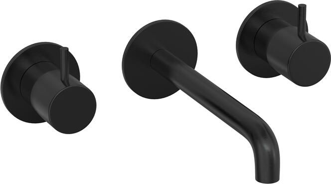 Hotbath COBBER Afbouwdeel tbv Inbouw wastafelkraan 18cm uitloop MBP Geborsteld Zwart PVD (CB105TEXT18MBP)