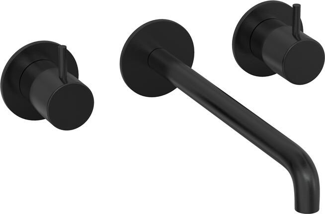 Hotbath COBBER Afbouwdeel tbv Inbouw wastafelkraan 25cm uitloop MBP Geborsteld Zwart PVD (CB105TEXT25MBP)