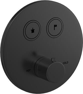 Hotbath Douchethermostaat Cobber Inbouw 2 Pushbuttons Geborsteld Zwart PVD (excl. inbouwdeel)
