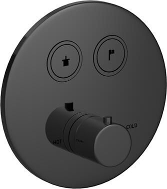 Hotbath Douchethermostaat Cobber Inbouw 2 Pushbuttons Gepolijst Zwart PVD (excl. inbouwdeel)
