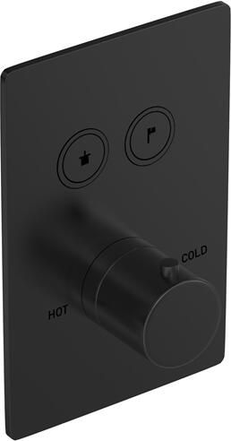 Hotbath Douchethermostaat Cobber Inbouw 2 Pushbuttons Vierkant Geborsteld Zwart PVD (excl. inbouwdeel)