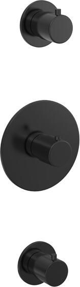 Hotbath Douchethermostaat Cobber Inbouw 2 Stopkranen Geborsteld Zwart PVD (excl. inbouwdeel)