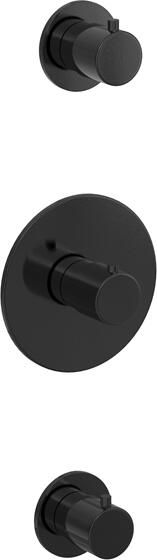 Hotbath Douchethermostaat Cobber Inbouw 2 Stopkranen Gepolijst Zwart PVD (excl. inbouwdeel)