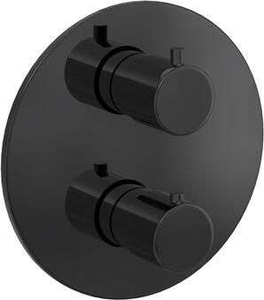 Hotbath COBBER Afbouwdeel Inbouw thermostaat met 2-weg omstel PBP Gepolijst zwart PVD CB009EXTPBP