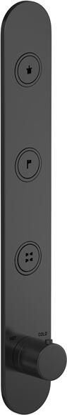 Hotbath Douchethermostaat Cobber Inbouw 3 Pushbuttons Geborsteld Zwart PVD (excl. inbouwdeel)