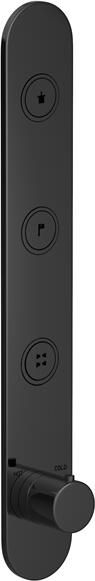 Hotbath Douchethermostaat Cobber Inbouw 3 Pushbuttons Gepolijst Zwart PVD (excl. inbouwdeel)
