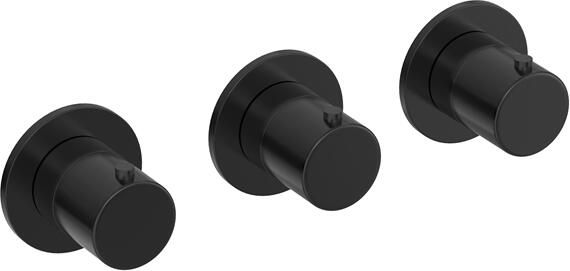 Hotbath COBBER Afbouw douche thermostaat met 2 stopkranen horizontaal of verticaal Geborsteld zwart PVD CB7067EXTMBP