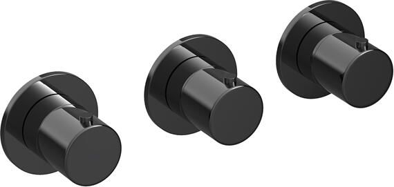 Hotbath COBBER Afbouw douche thermostaat met 2 stopkranen horizontaal of verticaal Gepolijst zwart PVD CB7067EXTPBP