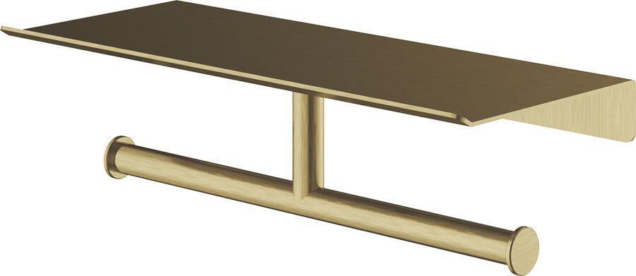 Hotbath &MORE Dubbele Rolhouder voor planchet serie Geborsteld messing PVD SHA05BBP