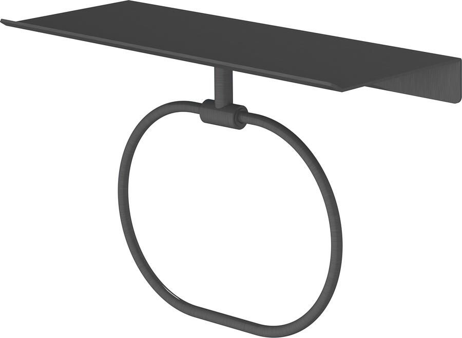 Hotbath &MORE Handdoekring voor planchet serie Geborsteld zwart PVD SHA08MBP