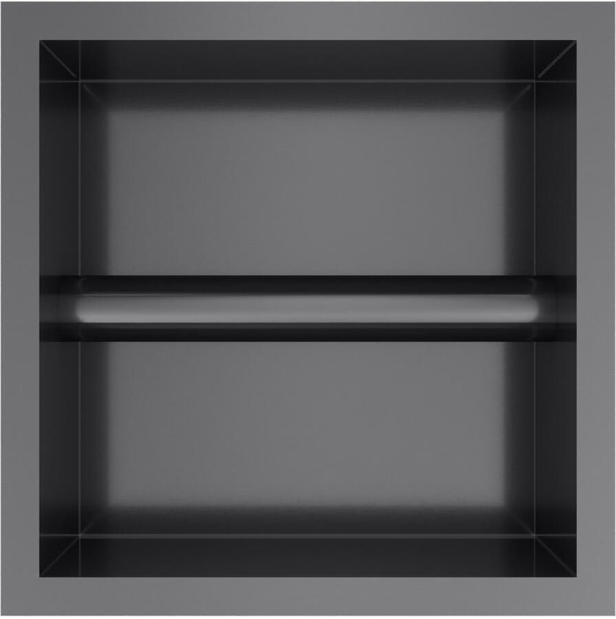 Hotbath &MORE Inbouw Toiletrol Houder 16x16x13cm Geborsteld zwart PVD PH016MBP