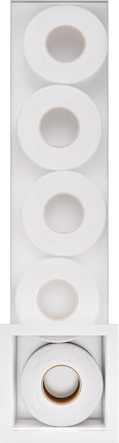 Hotbath &MORE Inbouw Reserverol Houder 16x60x14cm voor 6 rollen Mat wit ST016WH