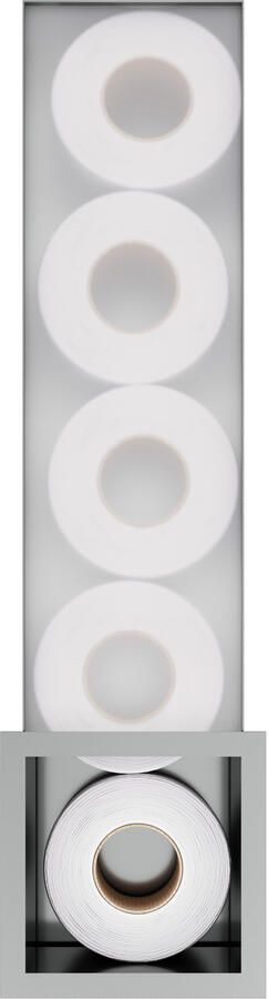 Hotbath &MORE Inbouw Reserverol Houder 16x60x14cm voor 6 rollen RVS 316 ST016IX