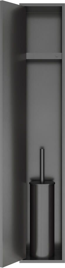 Hotbath &MORE Inbouw reserverol houder voor 6 rollen 74x20.9x14cm Geborsteld Gunmetal PVD