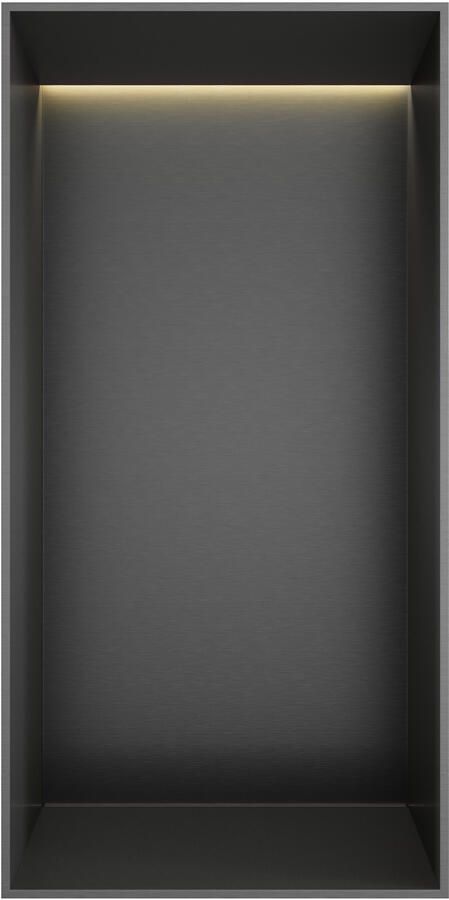 Hotbath &More frameless inbouwnis met verlichting 30x15x10cm geborsteld gunmetal PVD - Foto 3