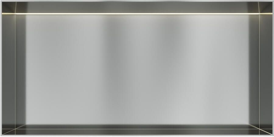 Hotbath &MORE Inbouwbox of inbouwnis 30x60x10 frameless + LED Geborsteld messing PVD BOX060FLBBP - Foto 4