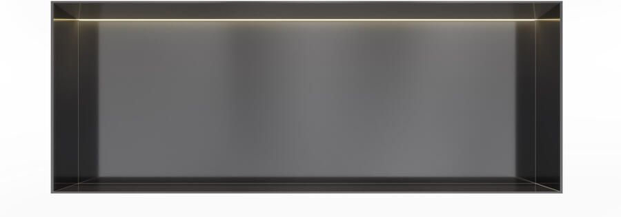 Hotbath &More frameless inbouwnis met verlichting 30x80x10cm geborsteld gunmetal PVD - Foto 2