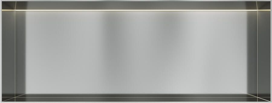 Hotbath &More frameless inbouwnis met verlichting 30x80x10cm geborsteld gunmetal PVD - Foto 3
