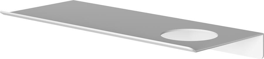 Hotbath &More Planchet 30 cm inclusief bevestigings rails met 1 uitsparing voor een zeepdispenser of beker Mat wit