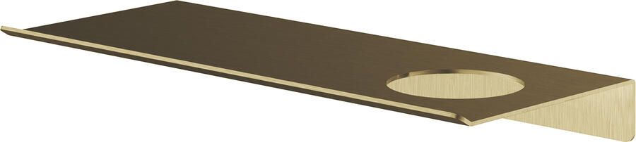 Hotbath &MORE Planchet 30cm inclusief bevestigings rails 1 uitsparing voor zeepdispenser of beker Geborsteld messing PVD SH030HBBP