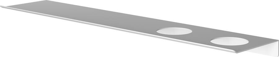 Hotbath &MORE Planchet 60cm inclusief bevestigings rails 2 uitsparingen voor zeepdispenser of beker Mat wit SH060H2WH
