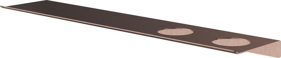 Hotbath &MORE Planchet 60cm inclusief bevestigings rails 2 uitsparingen voor zeepdispenser of beker Geborsteld messing PVD SH060H2BBP