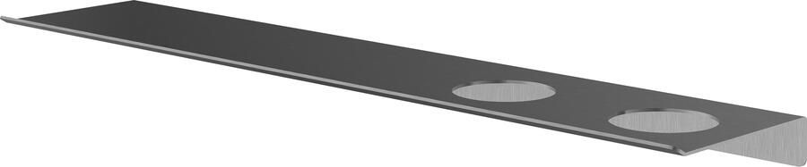 Hotbath &More Planchet 60 cm inclusief bevestigings rails met 2 uitsparingen voor een zeepdispenser of beker Geborsteld gunmetal PVD