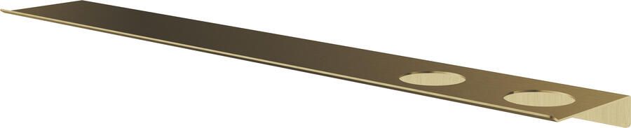 Hotbath &MORE Planchet 80cm inclusief bevestigings rails 2 uitsparingen voor zeepdispenser of beker Geborsteld messing PVD SH080H2BBP