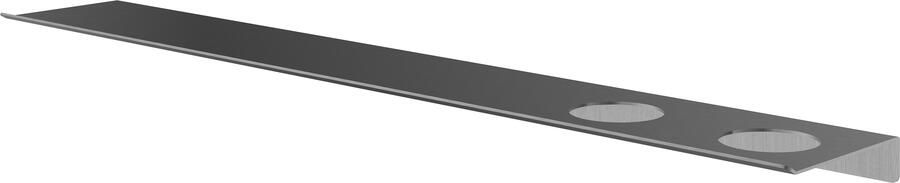Hotbath &More Planchet 80 cm inclusief bevestigings rails met 2 uitsparingen voor een zeepdispenser of beker Geborsteld gunmetal PVD