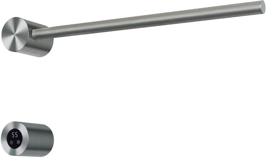 Hotbath &MORE set van 1 rails RARH 50 ROUND 50 cm met separate schakelaar en inbouw element Geborsteld Nikkel (RARH50-1GN)