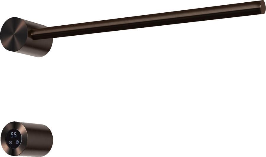 Hotbath &MORE set van 1 rails RARH 50 ROUND 50 cm met separate schakelaar en inbouw element Tuscan Bronze (RARH50-1TB)