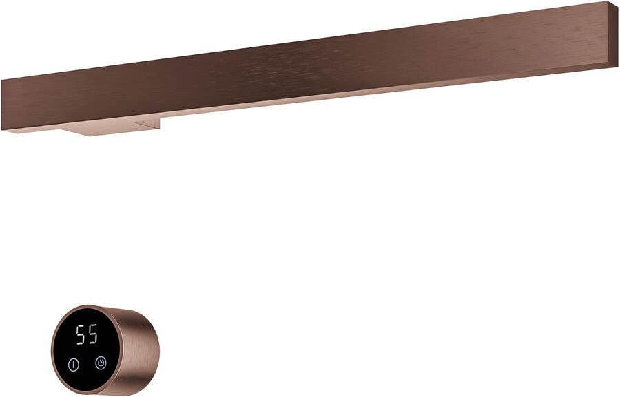 Hotbath &MORE set van 1 rails RAS50 SQUARE 50 cm met separate schakelaar en inbouw element Geborsteld Koper PVD (RAS50-1BCP)