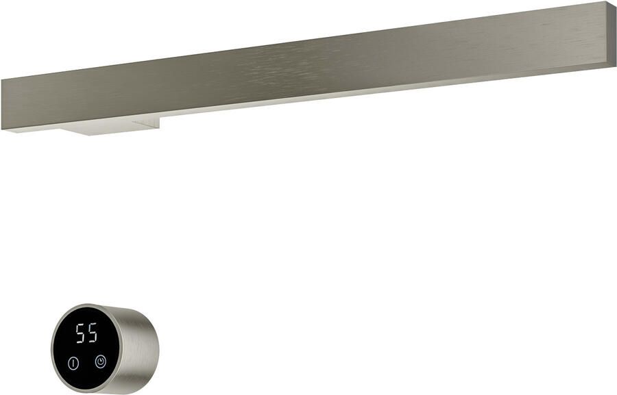 Hotbath &MORE set van 1 rails RAS50 SQUARE 50 cm met separate schakelaar en inbouw element Geborsteld Nikkel (RAS50-1GN)