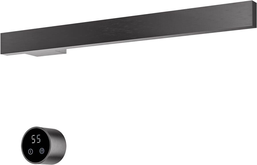 Hotbath &MORE set van 1 rails RAS50 SQUARE 50 cm met separate schakelaar en inbouw element Geborsteld Gunmetal PVD (RAS50-1BGP)