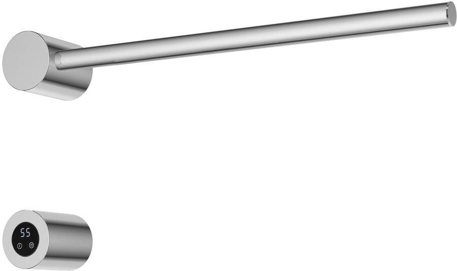 Hotbath &MORE set van 1 rails RAS50 SQUARE 50 cm met separate schakelaar en inbouw element Chroom (RAS50-1CR)