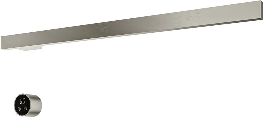 Hotbath &MORE set van 1 rails RAS80 SQUARE 80 cm met separate schakelaar en inbouw element Geborsteld Nikkel (RAS80-1GN)